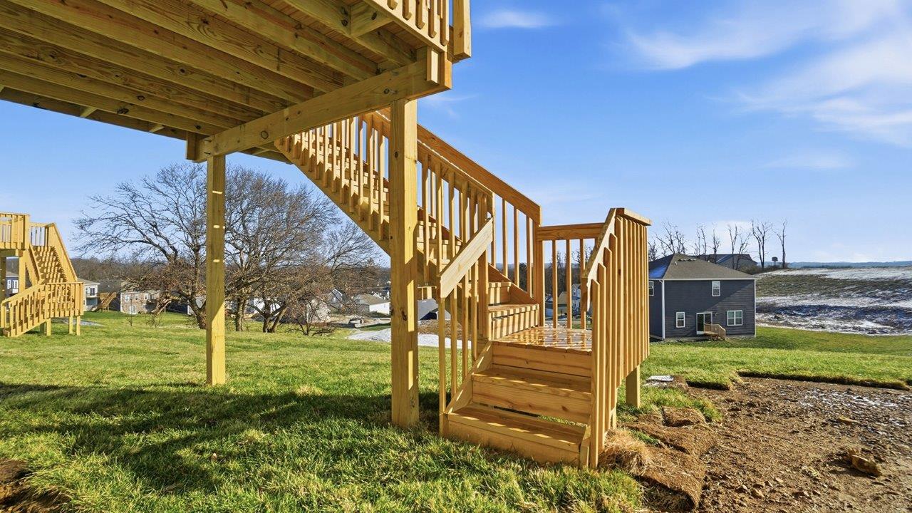 steps to grade off of wooden deck