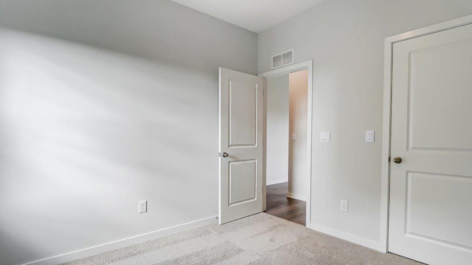 second bedroom doorway and closet