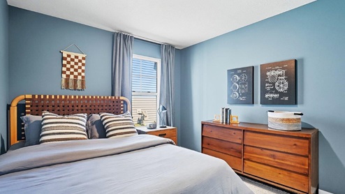 furnished third bedroom with single window