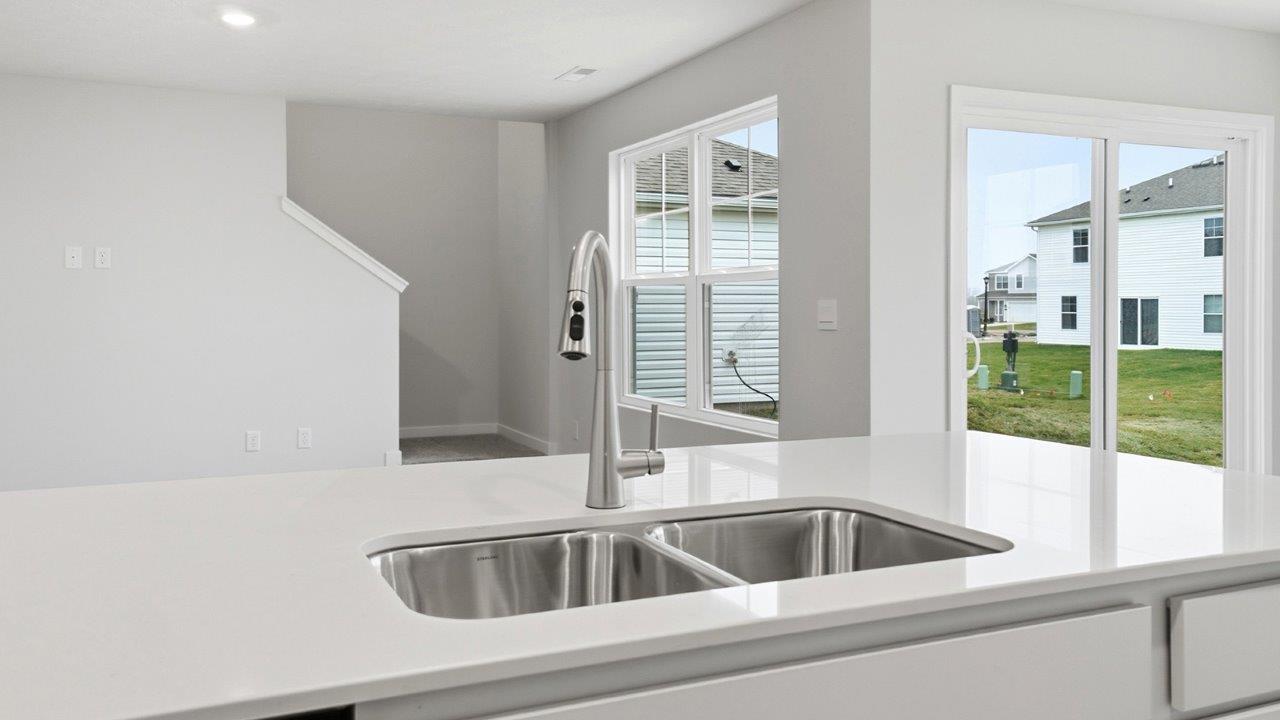 built in island with stainless steel sink