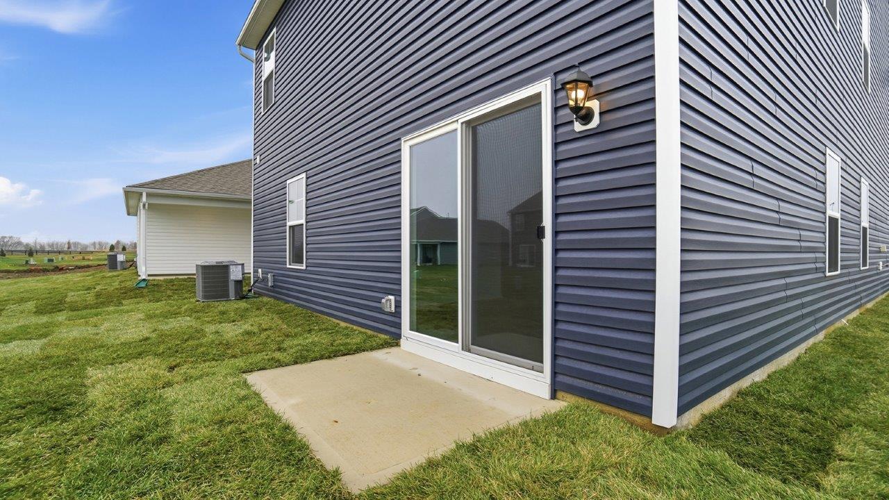 rear sliding door with concrete slab