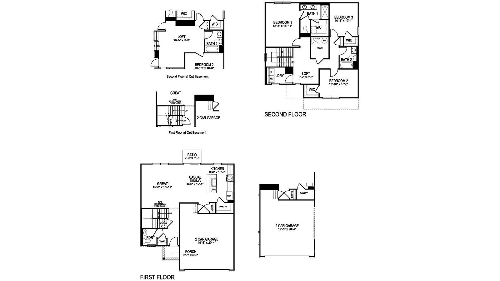 Sienna floor plan with optional basement