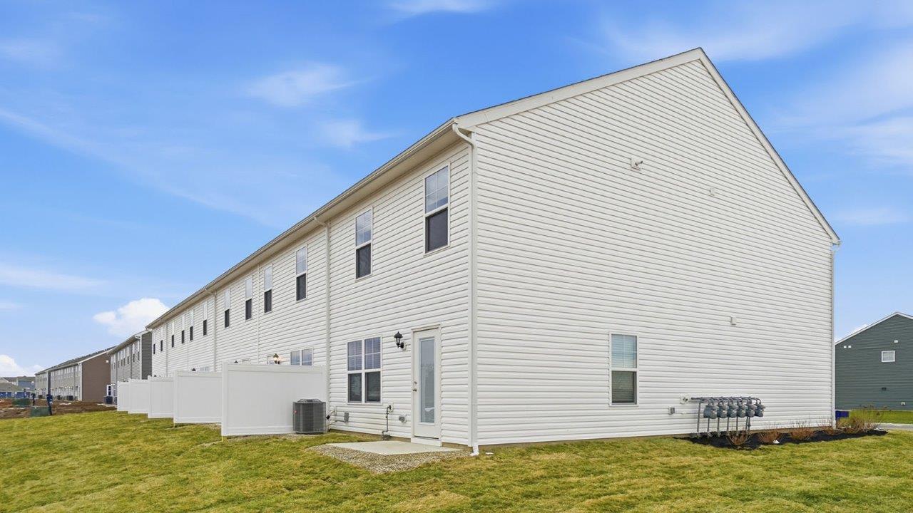 six unit, two story townhome building rear exterior