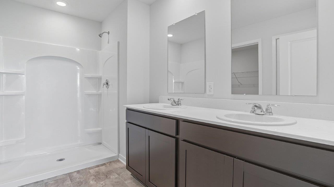 ensuite bath with shower and double vanity