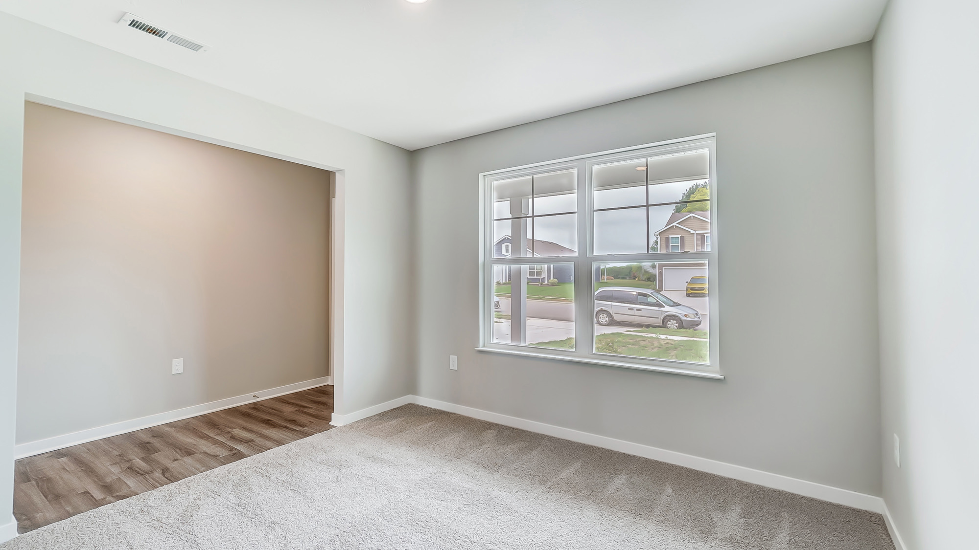 flex office space with double window and foyer