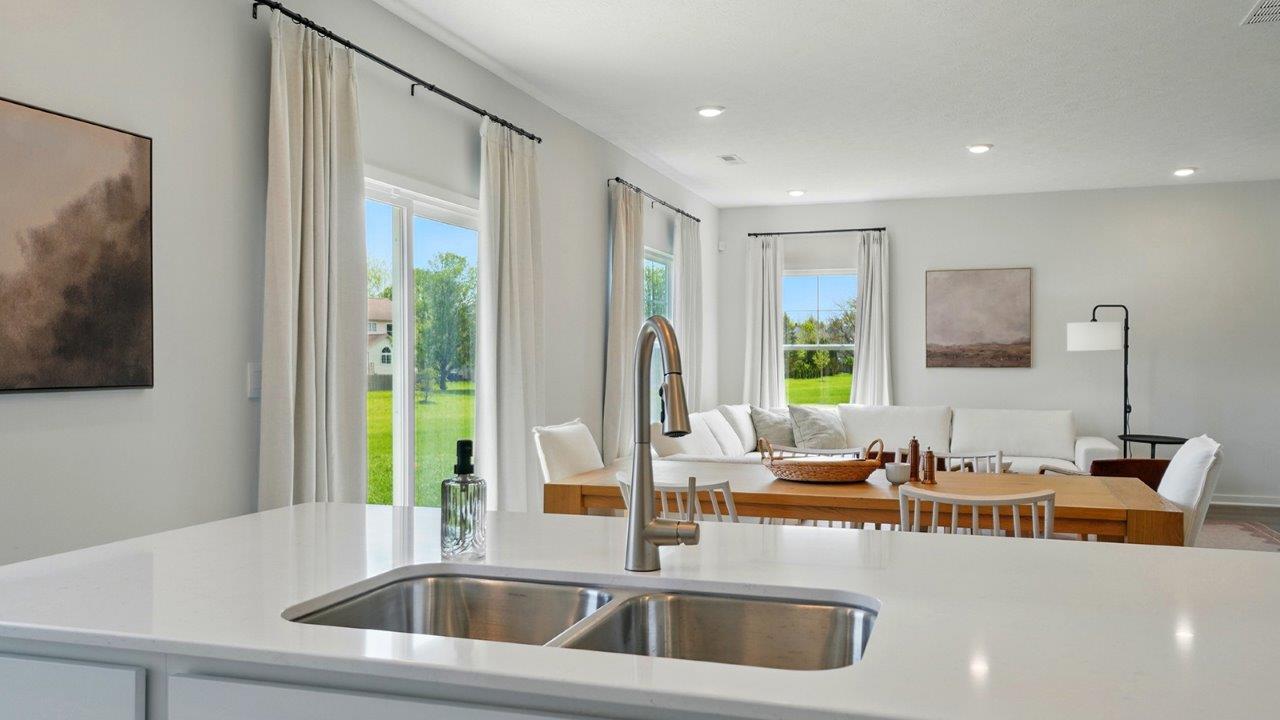 built in island, dining room