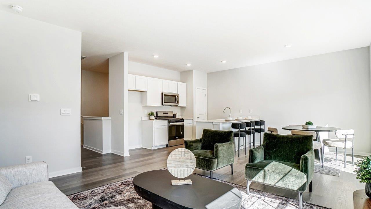 furnished great room and kitchen