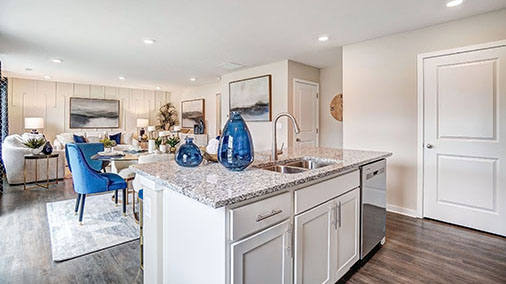 built in island and great room