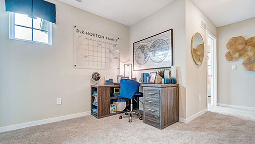 second floor landing with desk