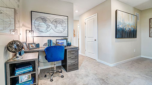 second floor landing with desk