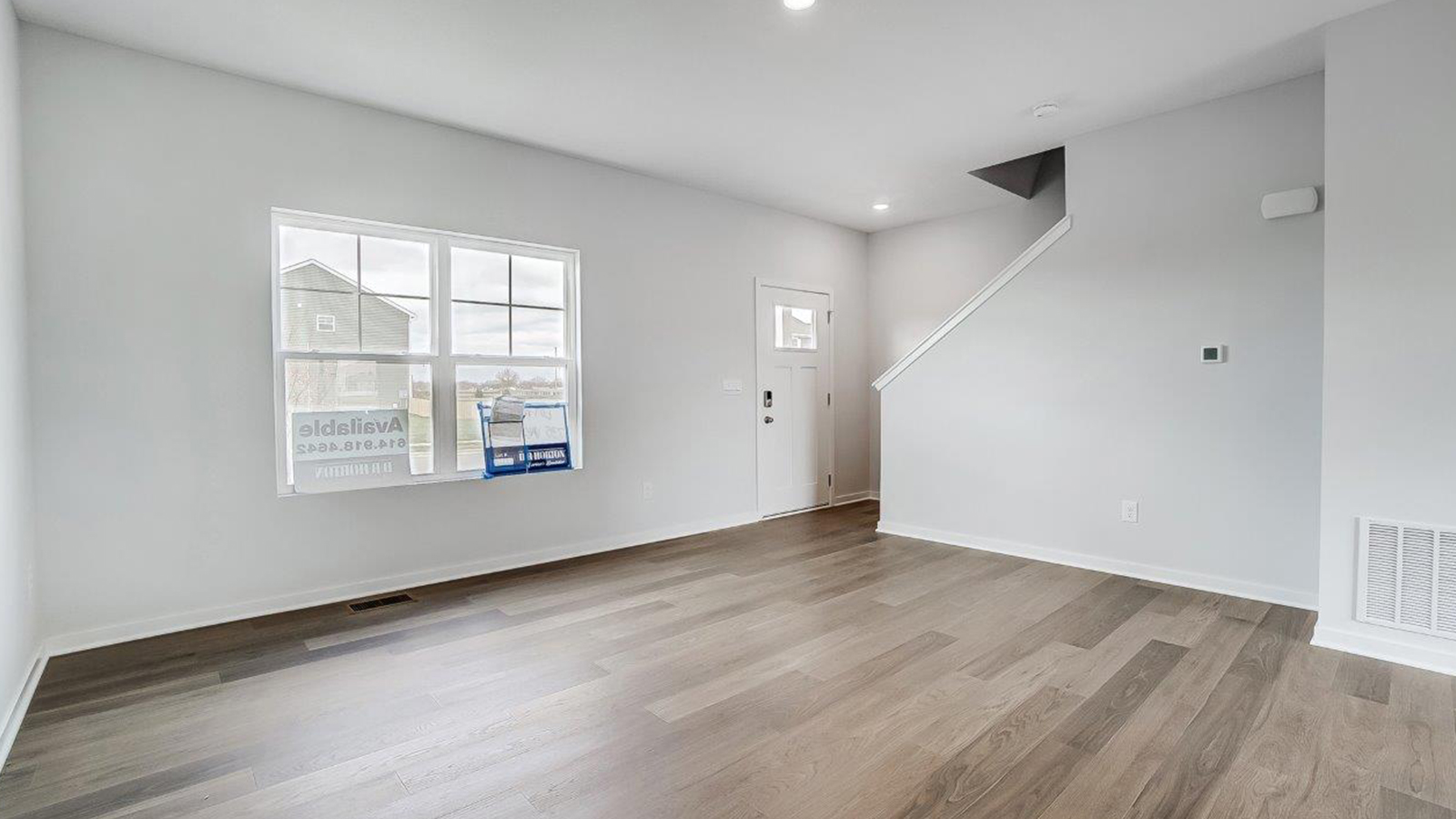 great room with double window