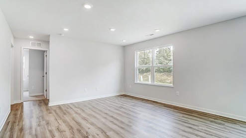Interior dining area with large window