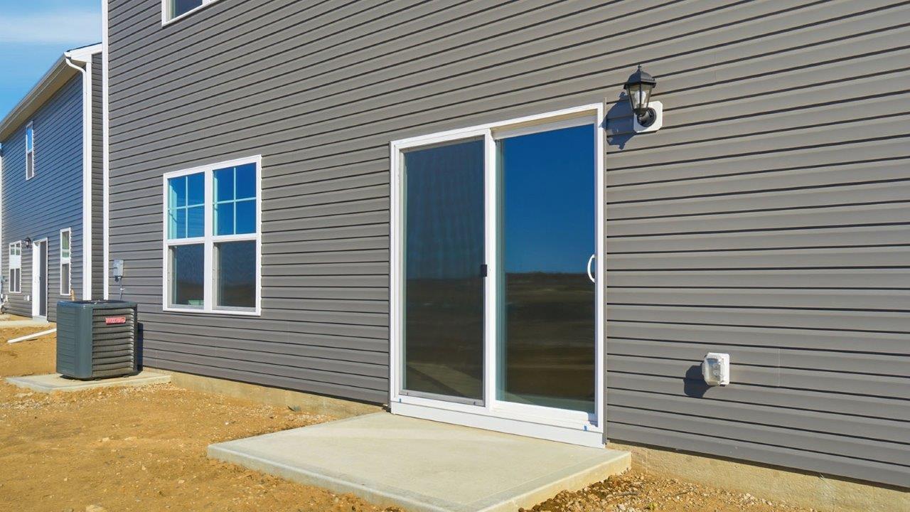 rear sliding door with concrete slab