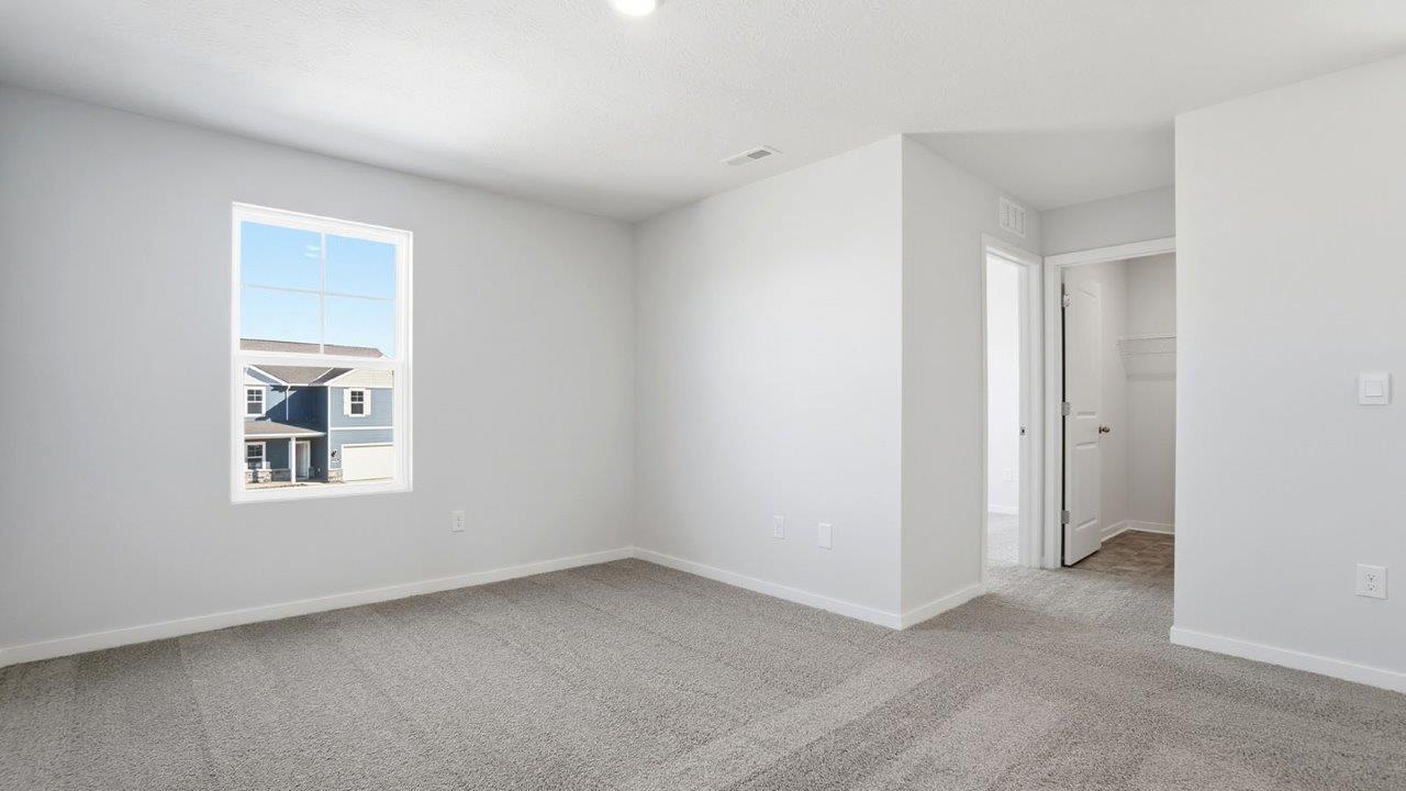 flex loft with single window and hallway