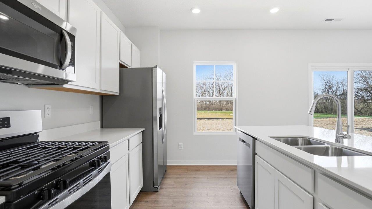 Pendleton kitchen with white cabinets