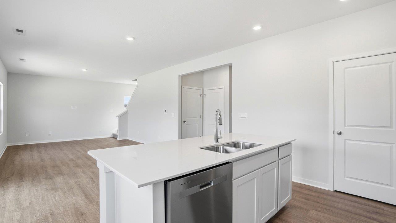 Pendleton kitchen with white cabinets