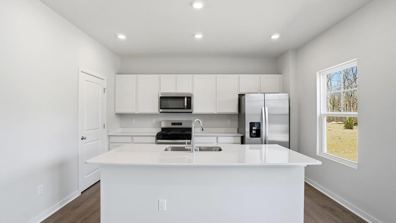 Pendleton kitchen with white cabinets