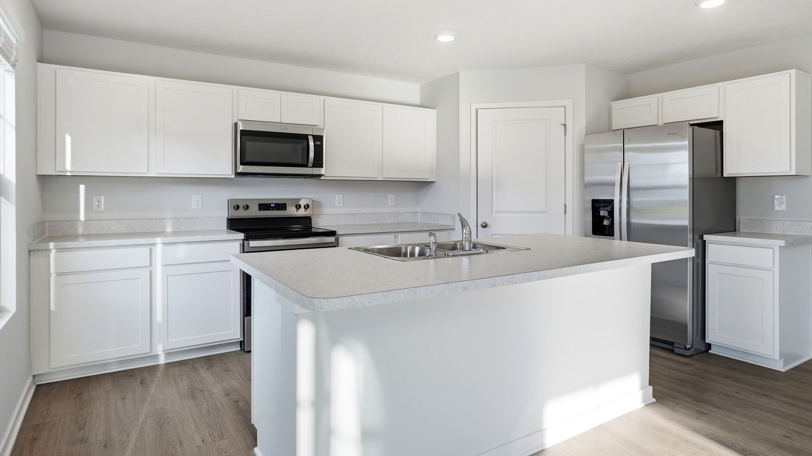 Stamford kitchen with white cabinets