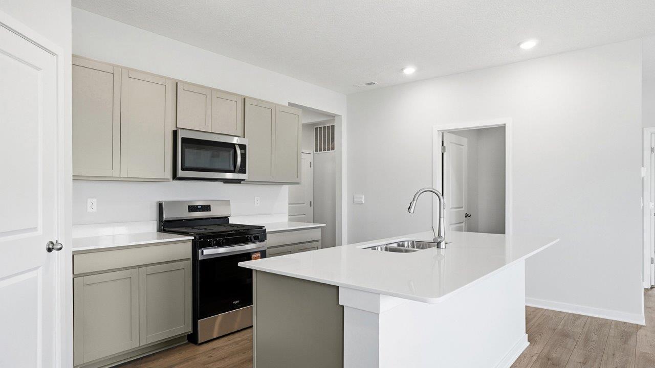 Newcastle kitchen with white cabinets