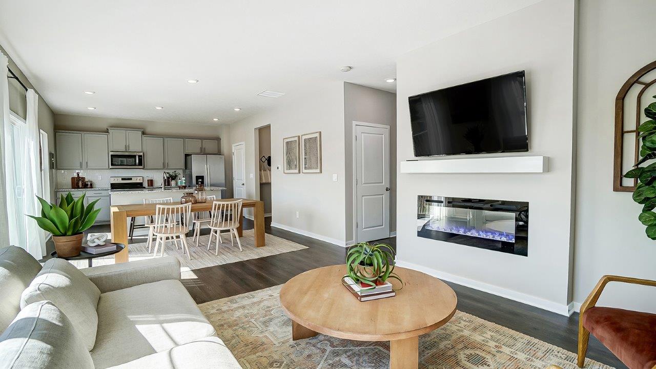 furnished great room and kitchen