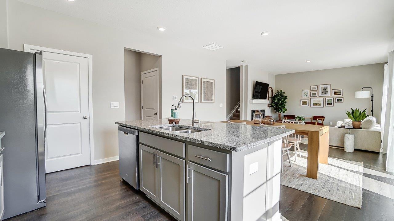 built in island and great room