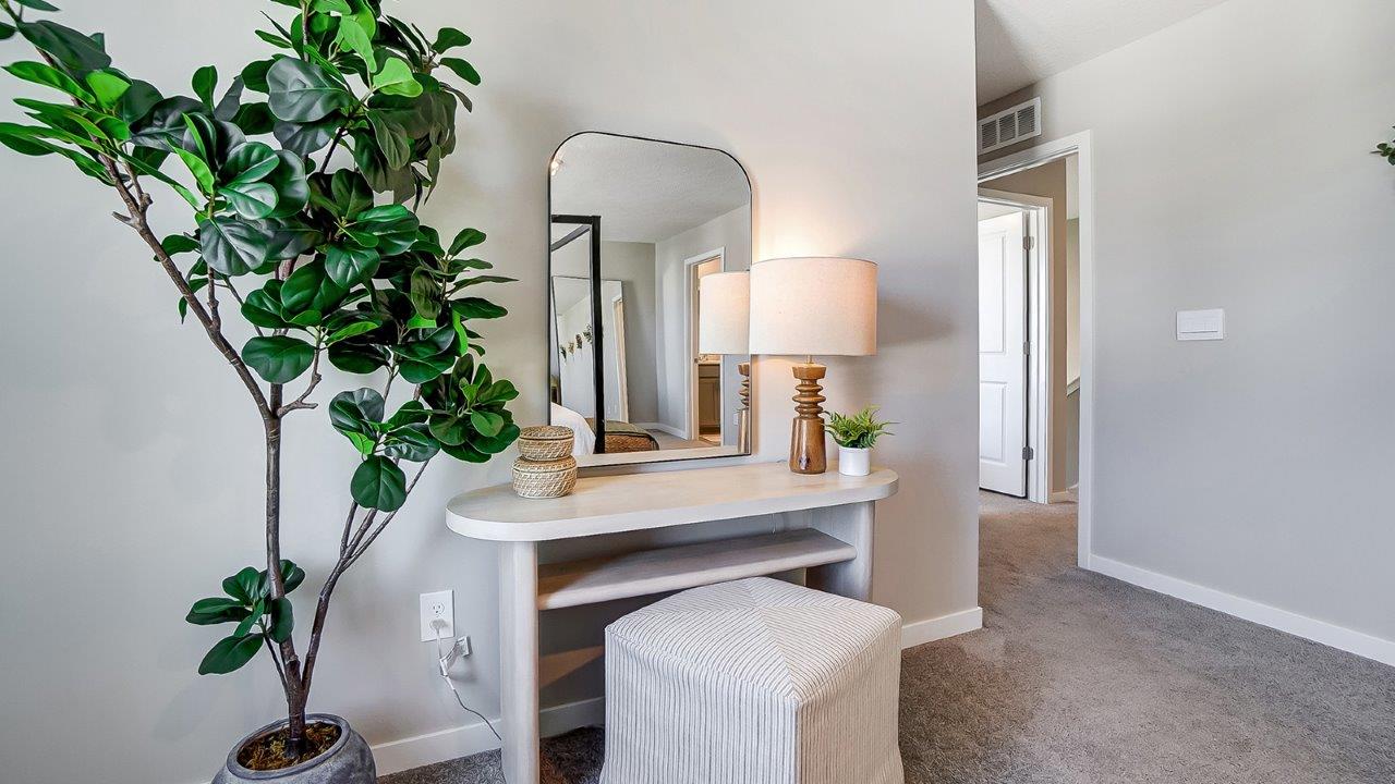 vanity space in primary bedroom