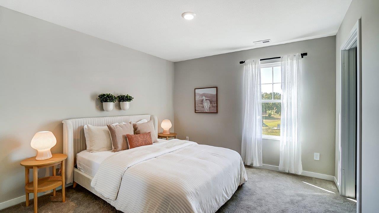 furnished third bedroom with single window