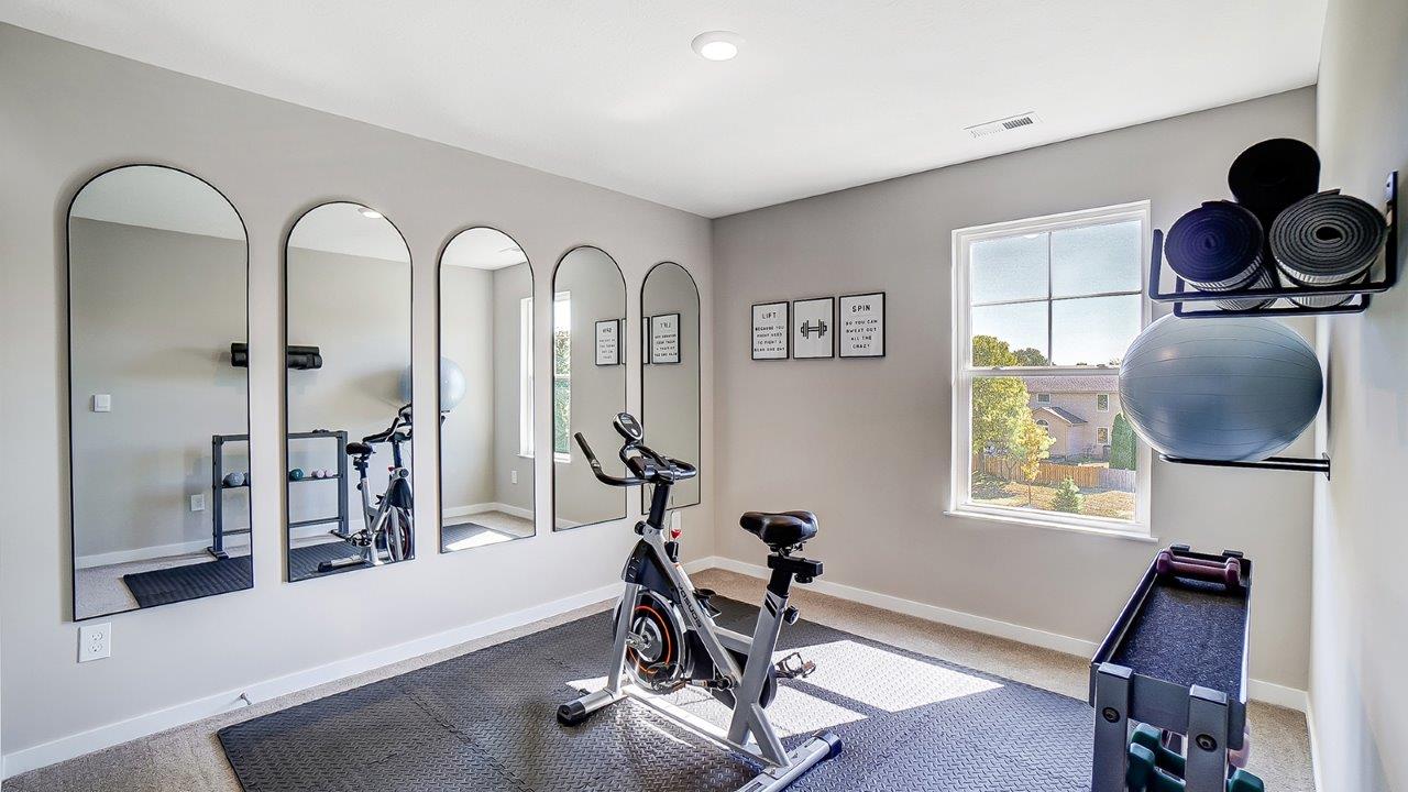 fourth bedroom as exercise space