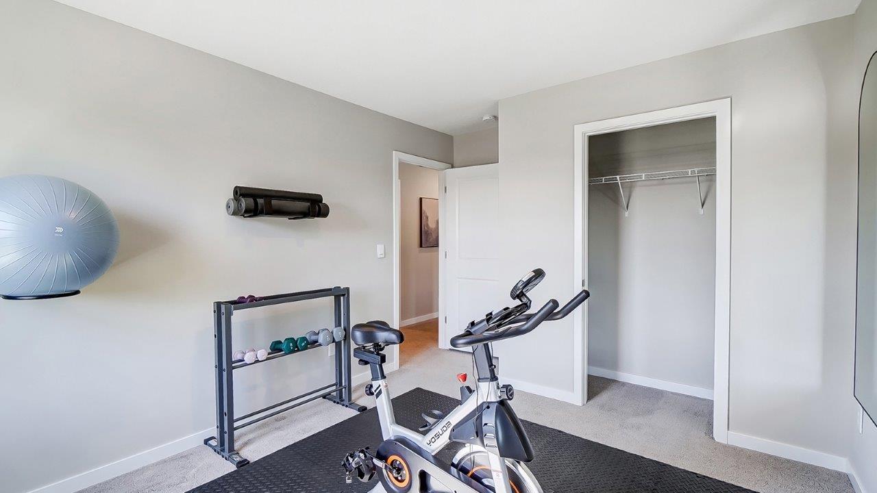 fourth bedroom as exercise space closet and entry
