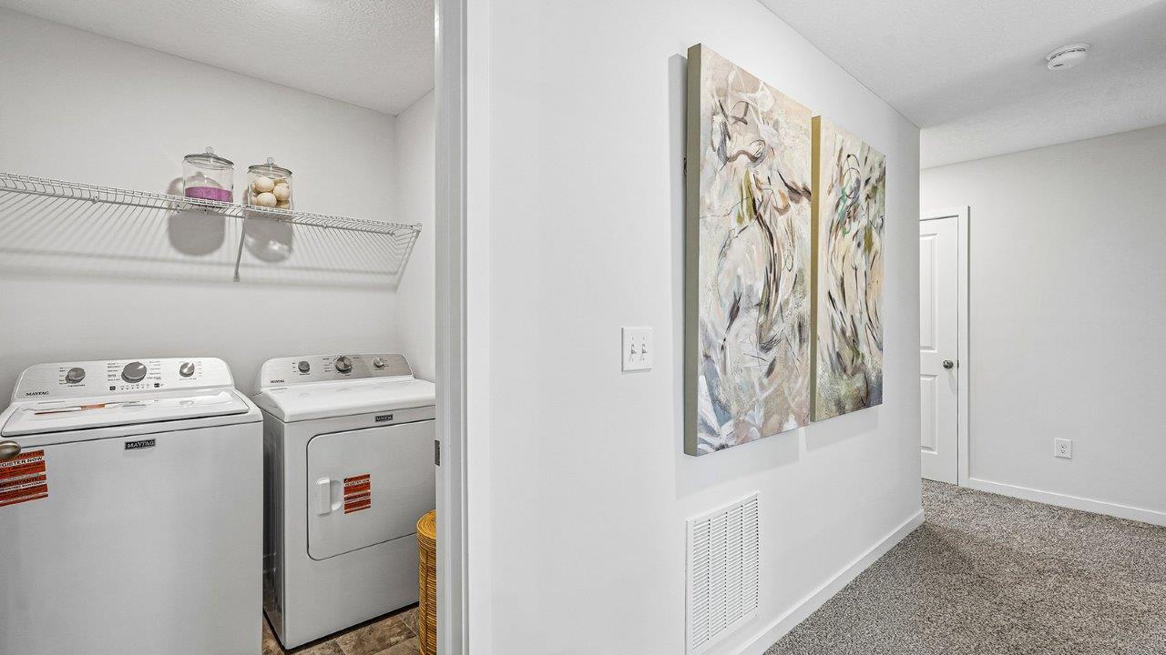 Bellamy Hallway with laundry room view