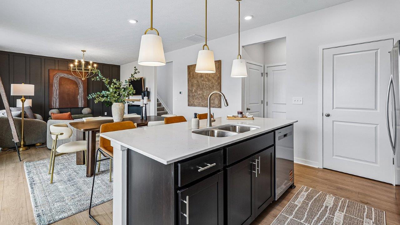 Bellamy kitchen with brown stain cabinets