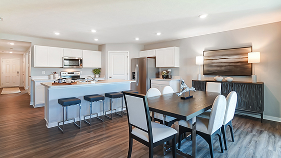 kitchen and dining space