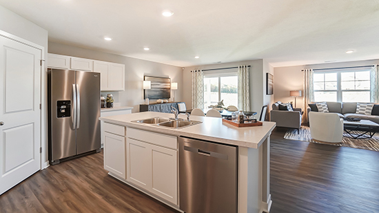 kitchen and dining space