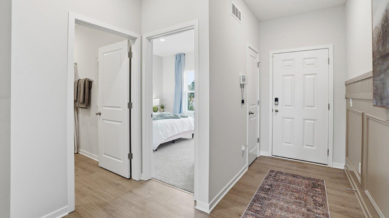 entry and front bedroom