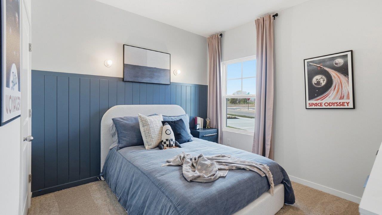 furnished third bedroom with single window