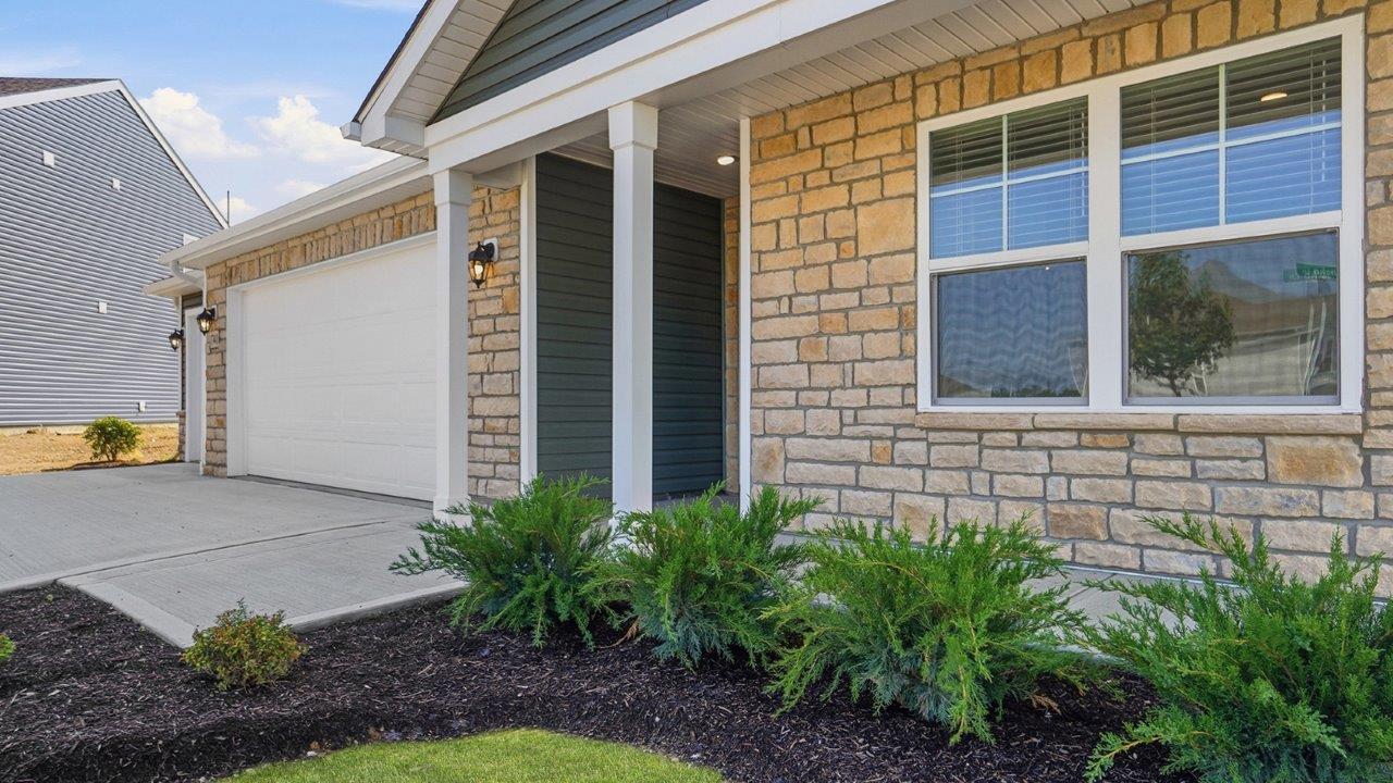 covered front porch and entry