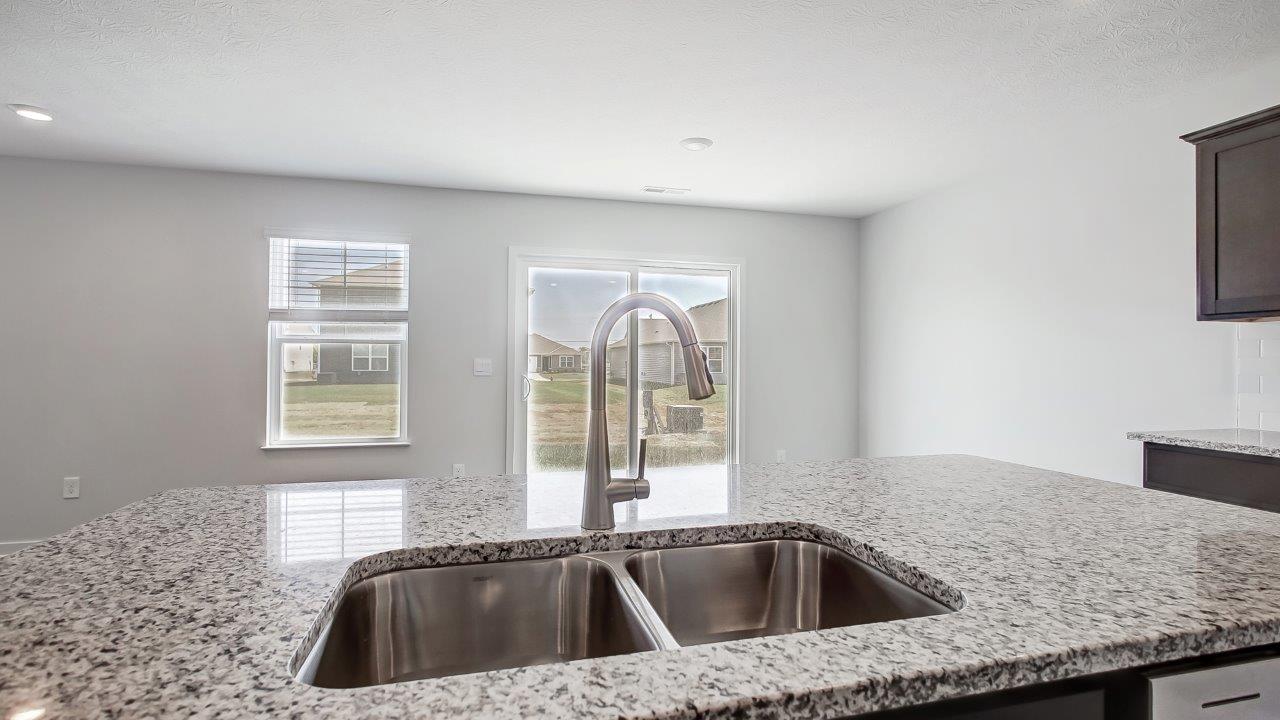 stainless steel split sink in island