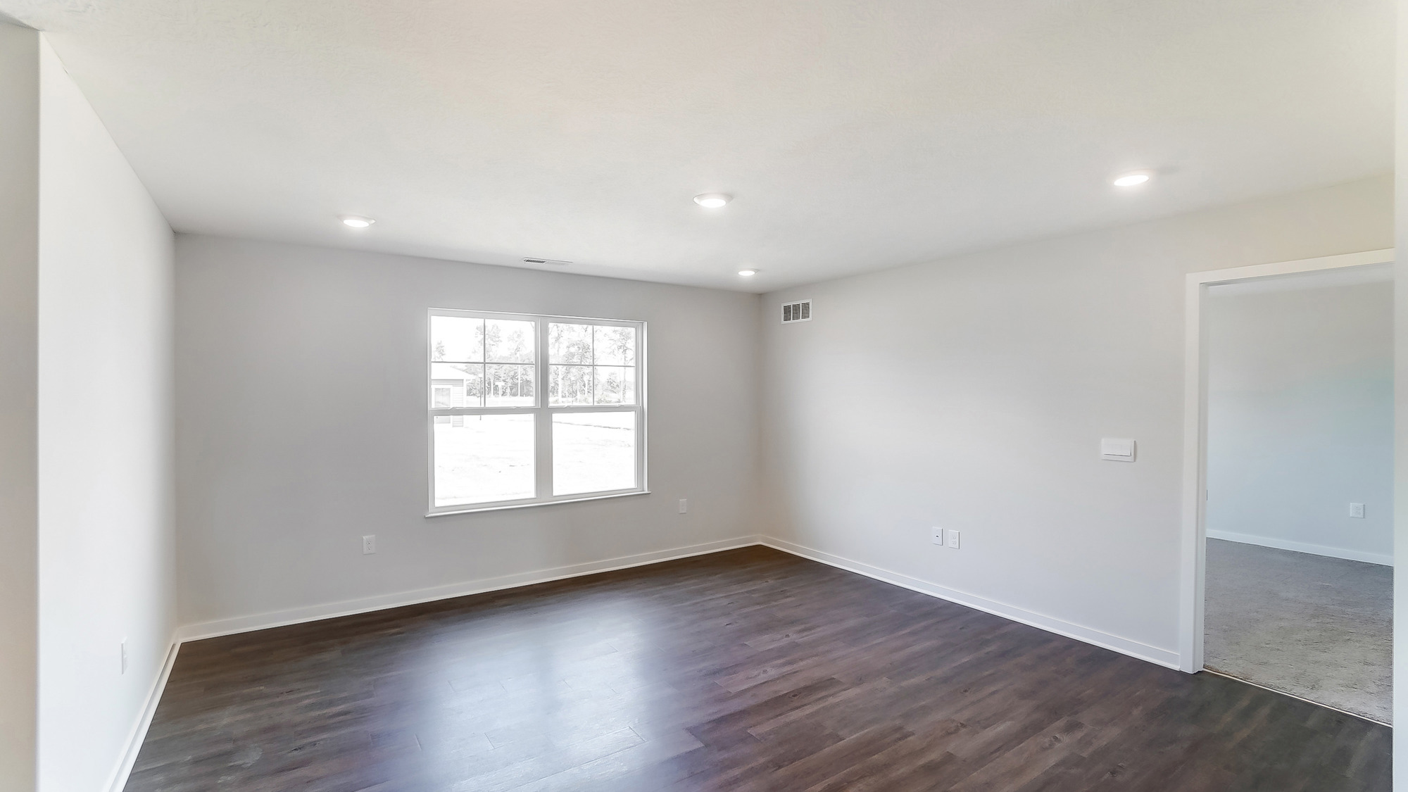 great room with double window