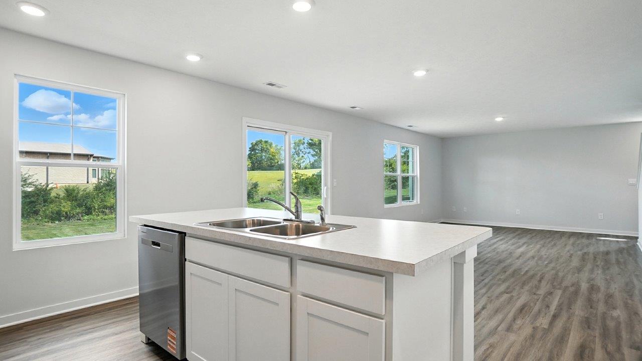 Pendleton kitchen with white cabinets