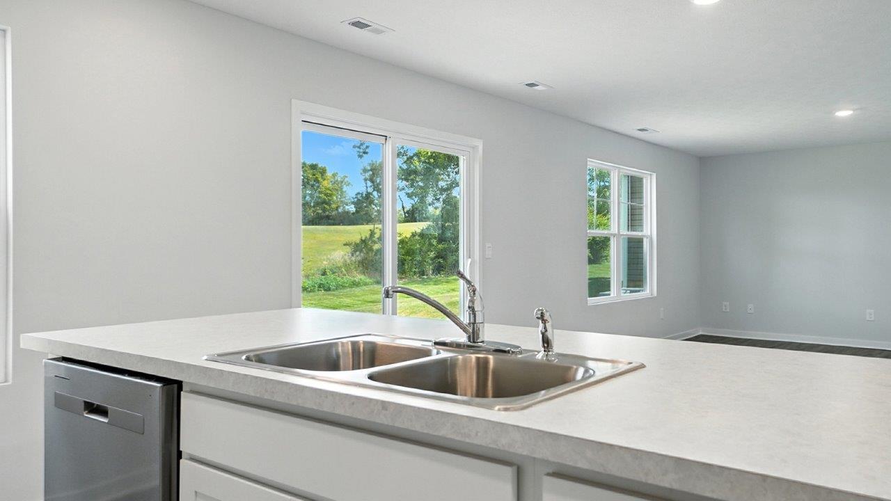 Pendleton kitchen with white cabinets