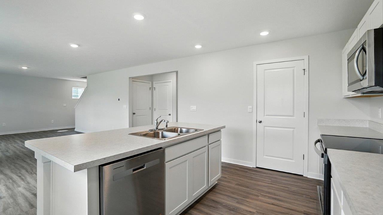 Pendleton kitchenwith white cabinets
