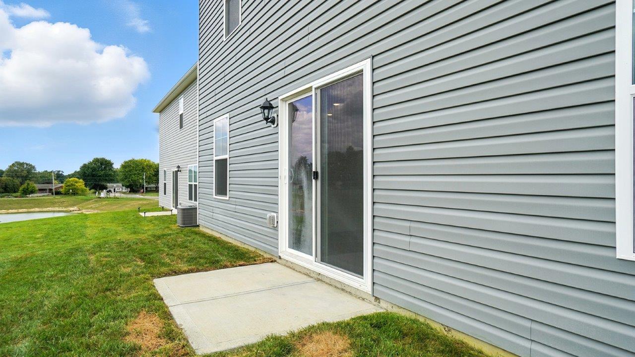 rear sliding door and concrete pad