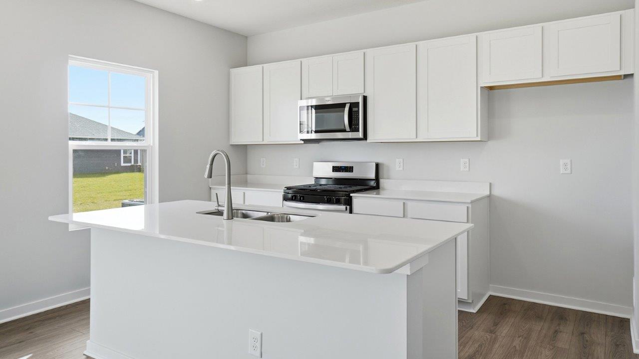 Sienna kitchen with white cabinets
