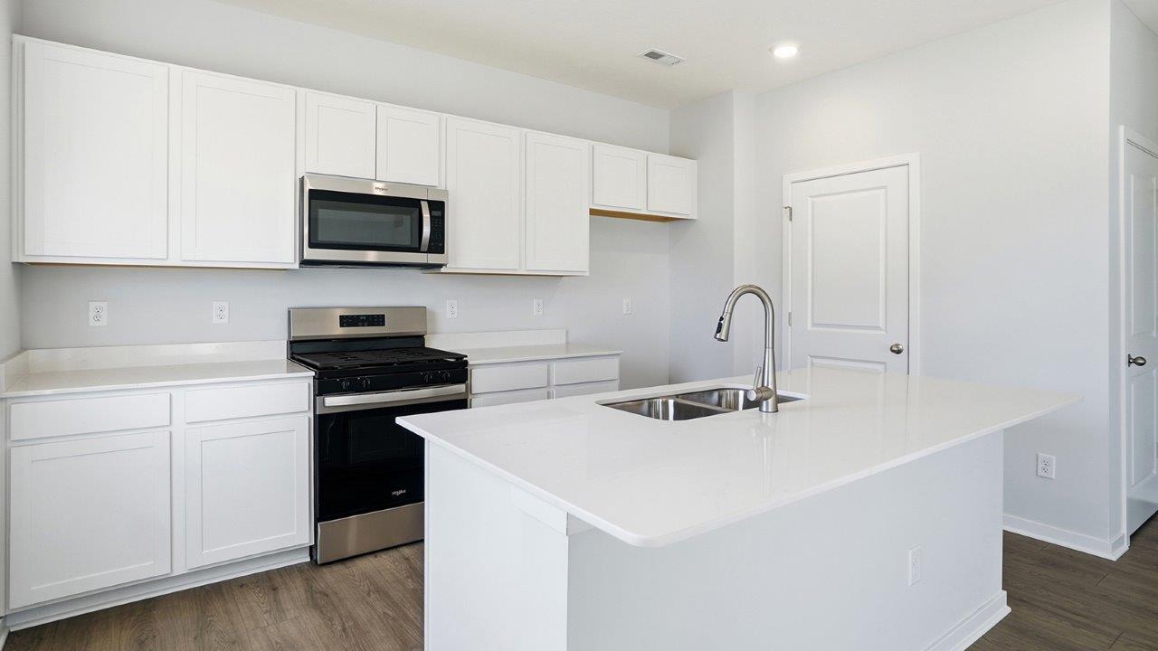 Sienna kitchen with white cabinets