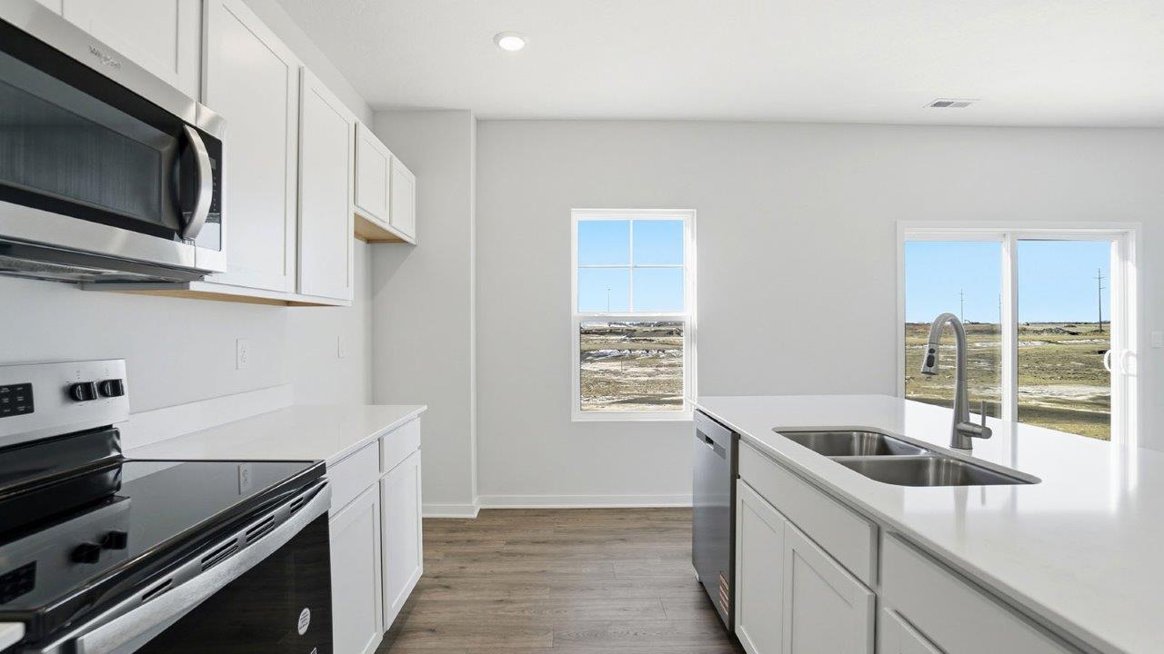 Pendleton kitchen with white cabinets