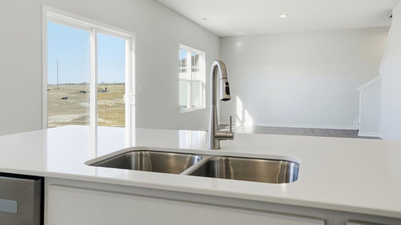 Pendleton kitchen with white cabinets
