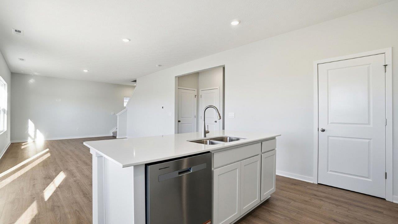 Pendleton kitchen with white cabinets