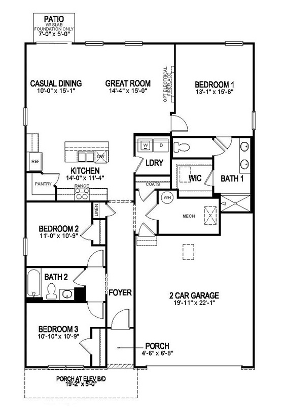 Newcastle floorplan on slab