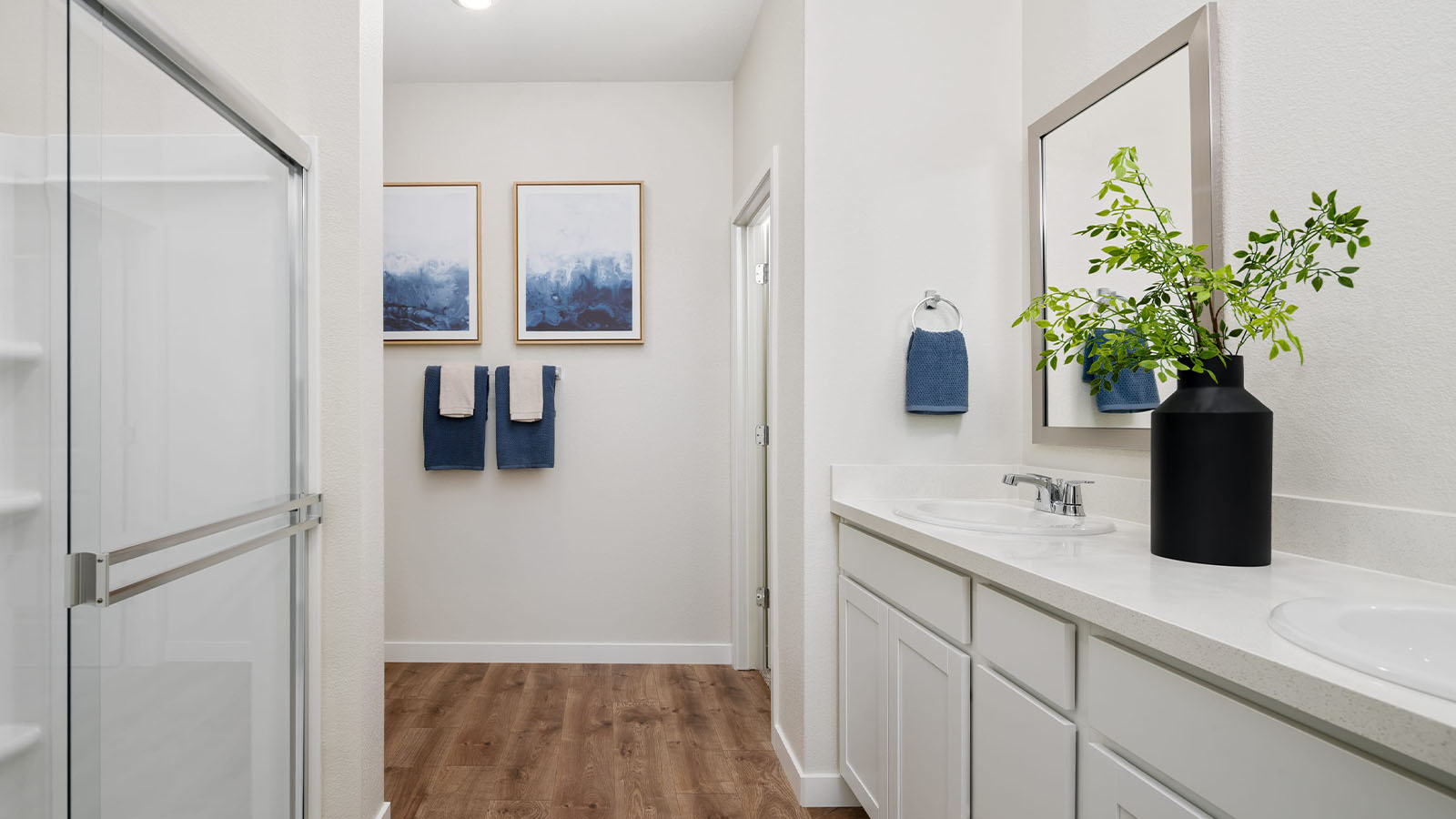 Montego Cali Plan 1924  spa inspired primary bathroom with walk in shower