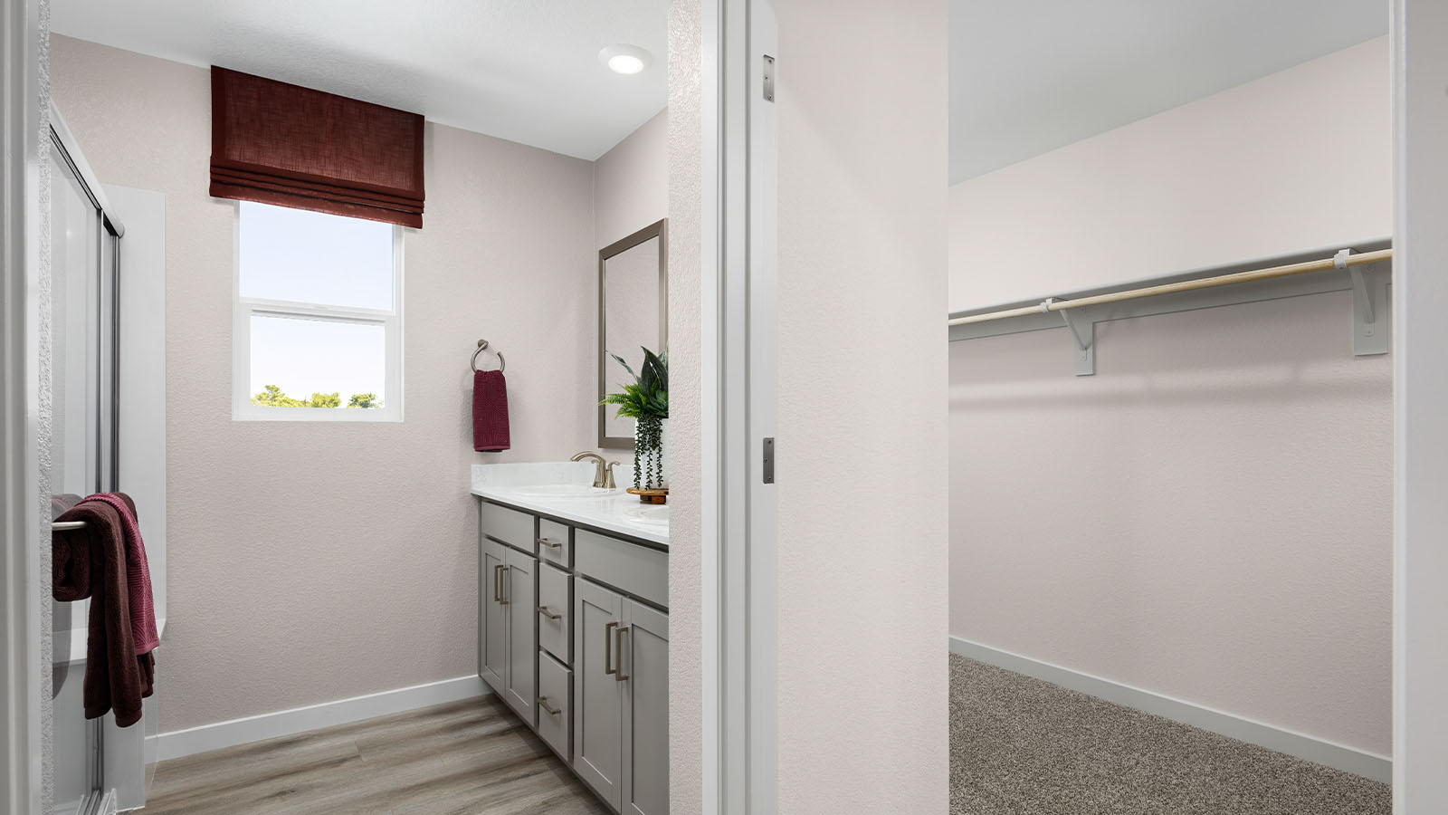 Jasper Clementine Plan 1811  primary bathroom with closet attached